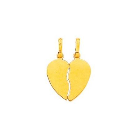 Pendentif or coeur cassant en or jaune