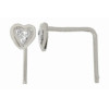Piercing de nez coeur or blanc et diamant