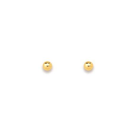 Clous d\'oreilles boules en or 3 mm - Bijouterieonline.com