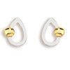 Boucles d'oreilles perle or sur goutte ajourée