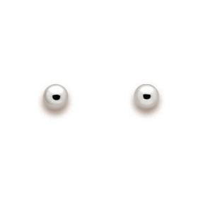 Clous d'oreilles en or blanc boules 3 mm