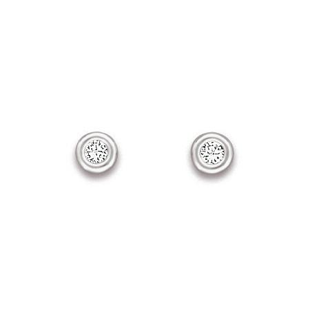 Clous d'oreilles en or et oxydes de zirconium