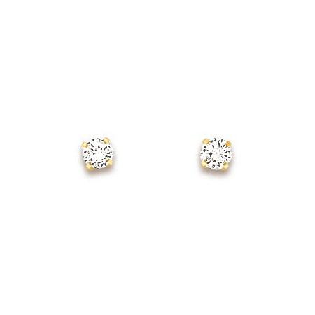 Clous d'oreilles en or et oxydes de zirconium