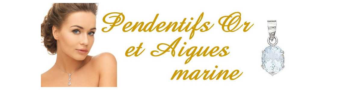 Pendentifs en or et aigue marine