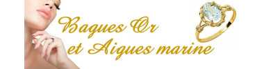 Bagues  en or et aigues marine