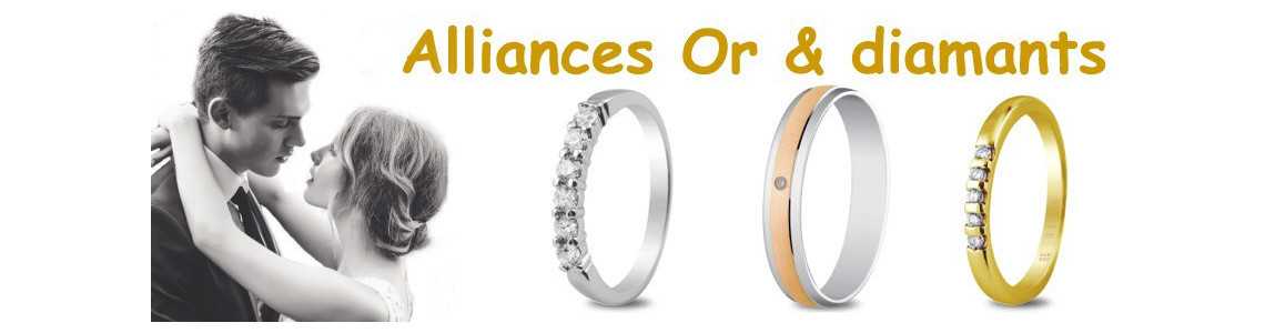 Alliances or avec diamants