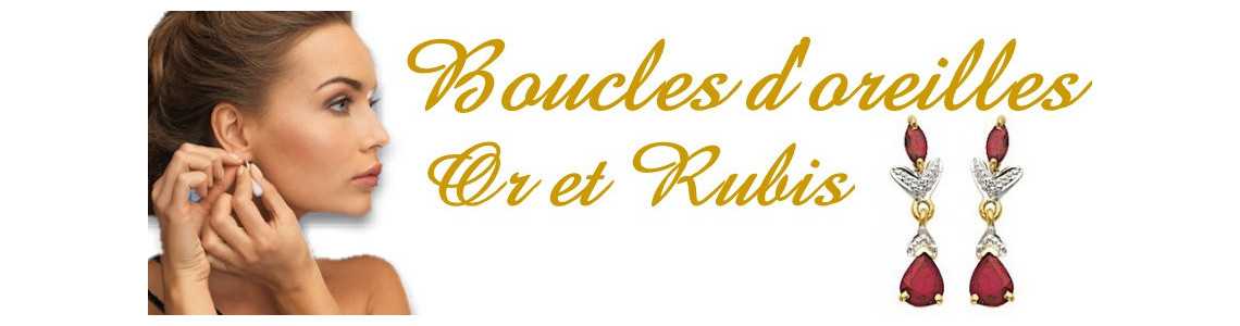 Boucles d'oreilles en or et rubis