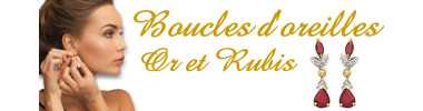 Boucles d'oreilles en or et rubis