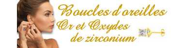 Boucles d'oreilles en or et oxydes de zirconium