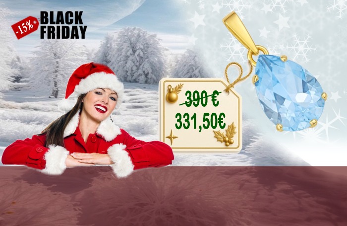 Pendentif Or et Topaze