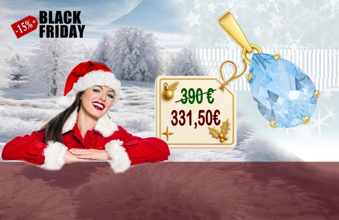 Pendentif Or et Topaze